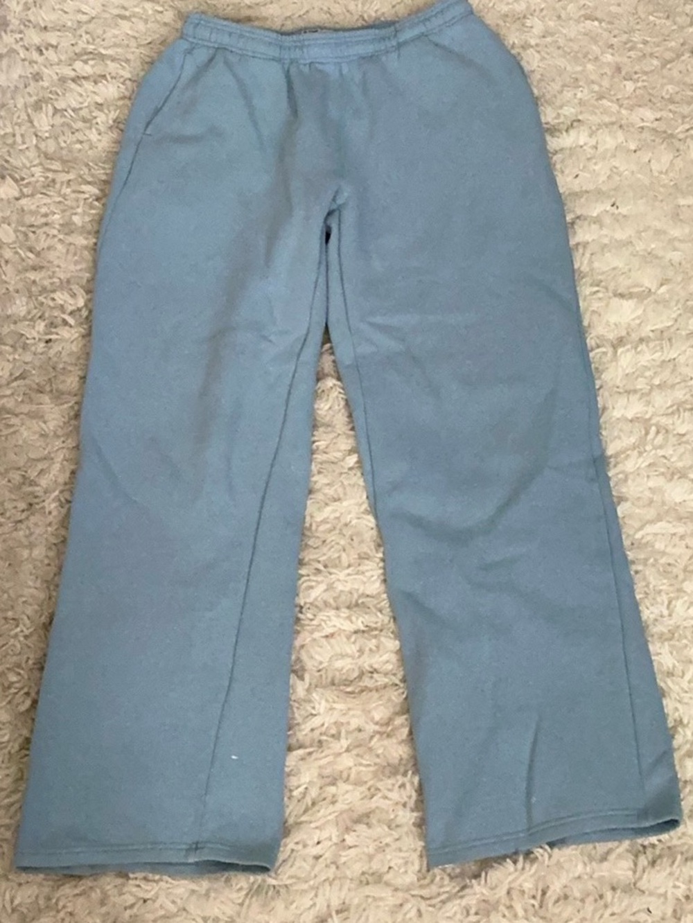 Baby Blue Wide Leg Sweatpants